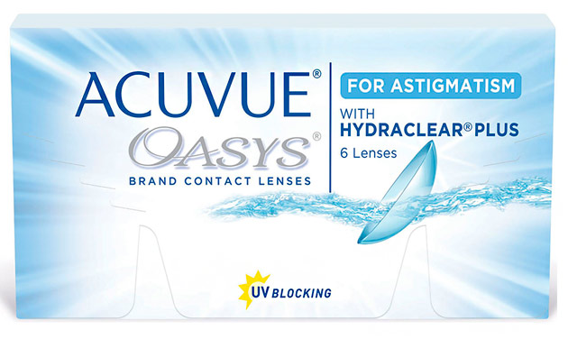 Модель Oasys for Astigmatism with Hydraclear Plus з лінійки Acuvue від Johnson & Johnson (на 2 тижні);